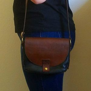 Overland Roma Two Toned Leather Crossbody